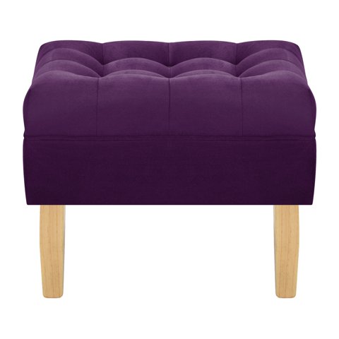Bodevir - Pouf Wood 1C Felpa 05 Morado