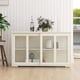 thumbnail image 1 of Kitchen Storage Stand Cupboard With Glass Door-White, 1 of 3