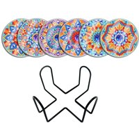 Magideal - Posavasos De Pintura Diy Con Mandala, Posavasos Para Bebidas, Manualidades Creativas, Posavasos Artísticos Hechos A Mano Para Adultos, Mesa De Comedor C