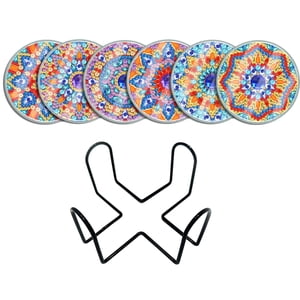 Magideal - Posavasos De Pintura Diy Con Mandala, Posavasos Para Bebidas, Manualidades Creativas, Posavasos Artísticos Hechos A Mano Para Adultos, Mesa De Comedor C