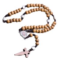 Ioensy - Collar De Rosario Cruzado Collar De Cuentas Para Joyería Religiosa Decoración De Regalo De Joyería