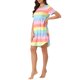 thumbnail image 4 of INSPIRE CHIC Camisón a Rayas Coloridas para Mujer Regreso a Clases Camiseta de Manga Corta Cuello Redondo Vestido Ligero Casual para Dormir M Color Claro, 4 of 6