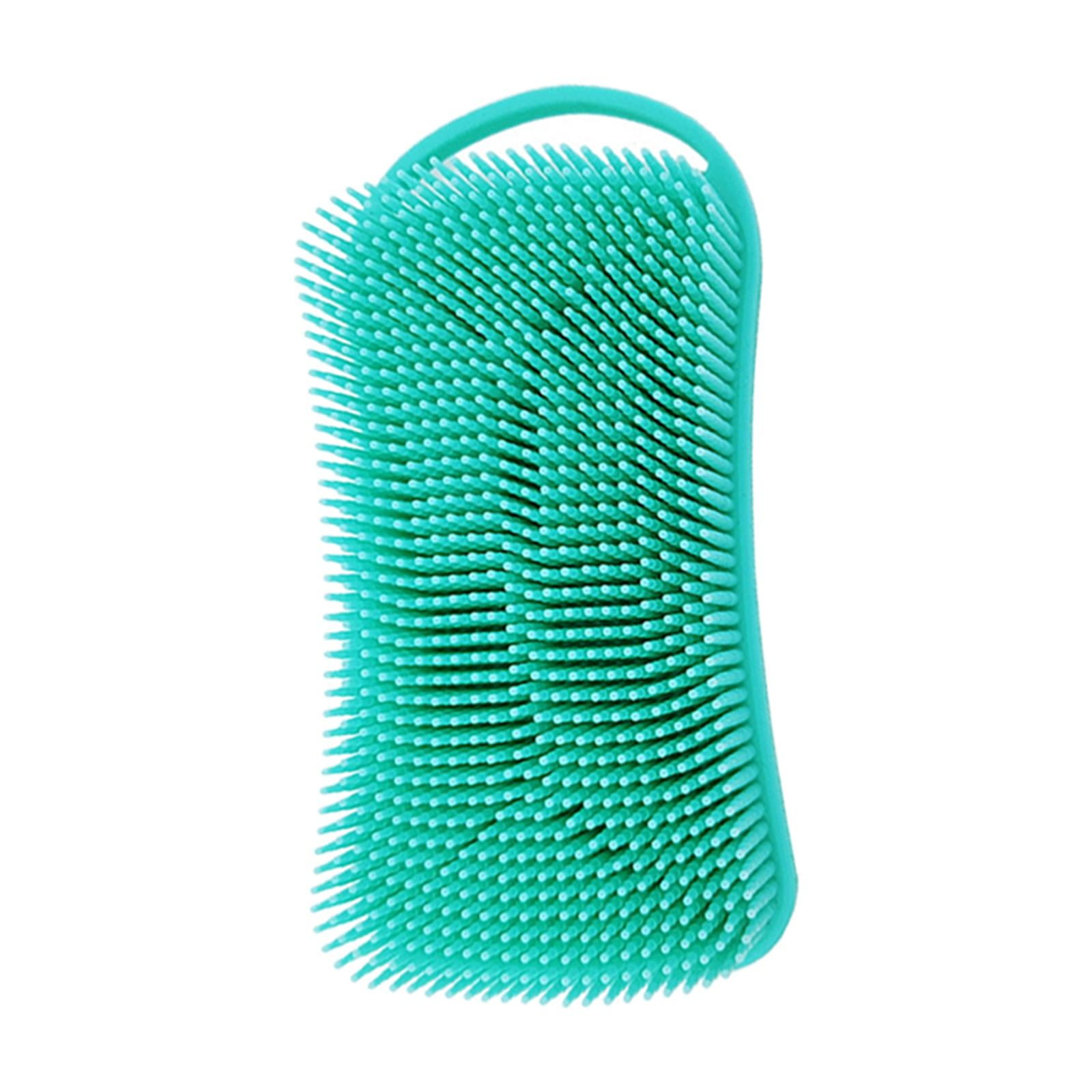 Magideal - Depurador Corporal De Silicona, Masajeador De Cuero Cabelludo Cepillo De Champú De Baño Corporal De Cerdas Suaves De Doble Cara, Para Adultos, Niños, , Verde