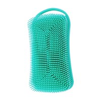 Magideal - Depurador Corporal De Silicona, Masajeador De Cuero Cabelludo Cepillo De Champú De Baño Corporal De Cerdas Suaves De Doble Cara, Para Adultos, Niños, , Verde