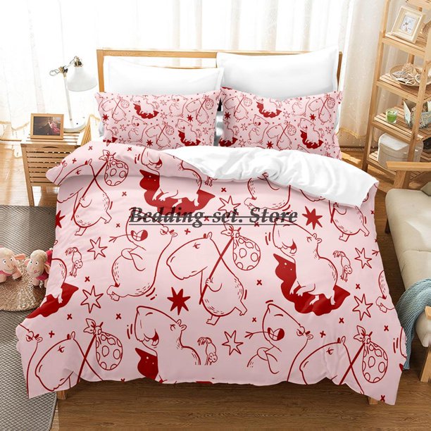 Kawaii Capybaras Bedding Set Bed Set Aldult Kid Bedroom Duvetcover Sets Bed Sheet Set