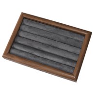 Ioensy - Bandeja De Exhibición De Joyería, Soporte De Joyería Para Aparador, Transmisión En Vivo, Centro Comercial, Gris Nogal