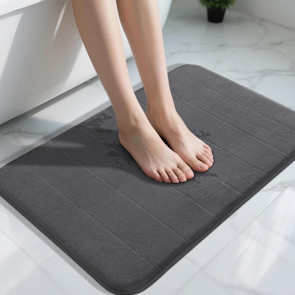 Alfombra De Baño Memory Foam Supersuave 80 X 50 Cm Color Gris Oscuro