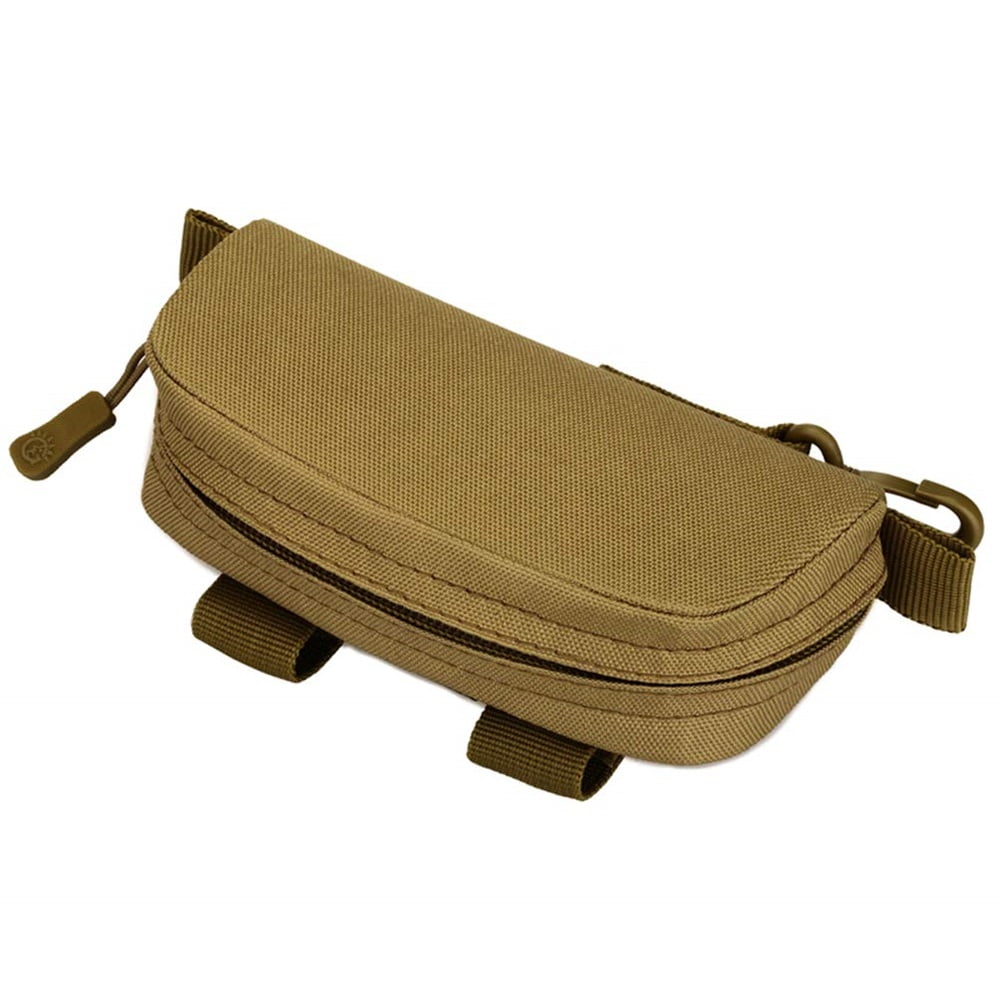 Xusx111 - Caso De Gafas Cremallera Gafas De Sol Bolso De Transporte Gafas De Nylon Casos De La Caja Dura De Los Hombres Con Clip, Espacioso Y Seguro (caqui)