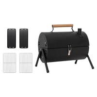 Ioensy - Parrilla De Carbón Para Acampar, Asar A La Parrilla, Parrilla De Barbacoa De Carne Para Pícnic Al Aire Libre, Patio, Negro, Sin Bandeja Para Hornear