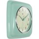 thumbnail image 2 of Reloj de pared Infinity Instruments cuadrado retro de 23,5 cm, color verde, 2 of 7