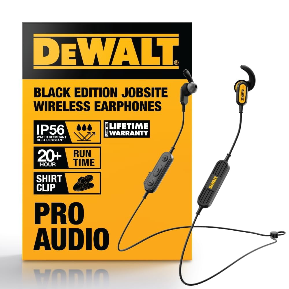 Auriculares Bluetooth Dewalt Heavy Duty Neckband Black Edition