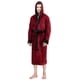 thumbnail image 1 of Bata de baño con capucha de felpa NY Threads para hombre L/XL color burdeos, 1 of 6