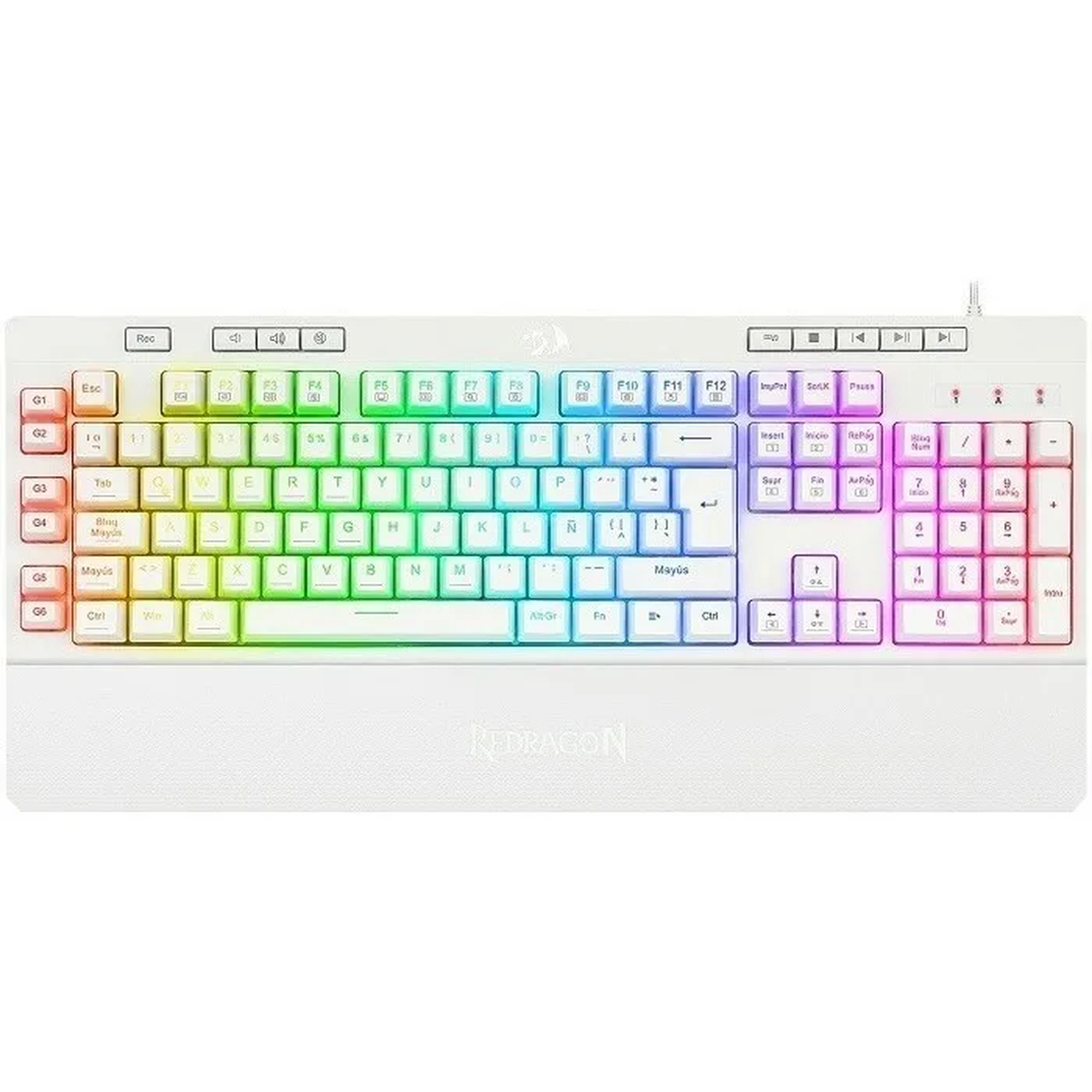 Genérico - Teclado Gamer Redragon Shiva K512w Rgb Blanco
