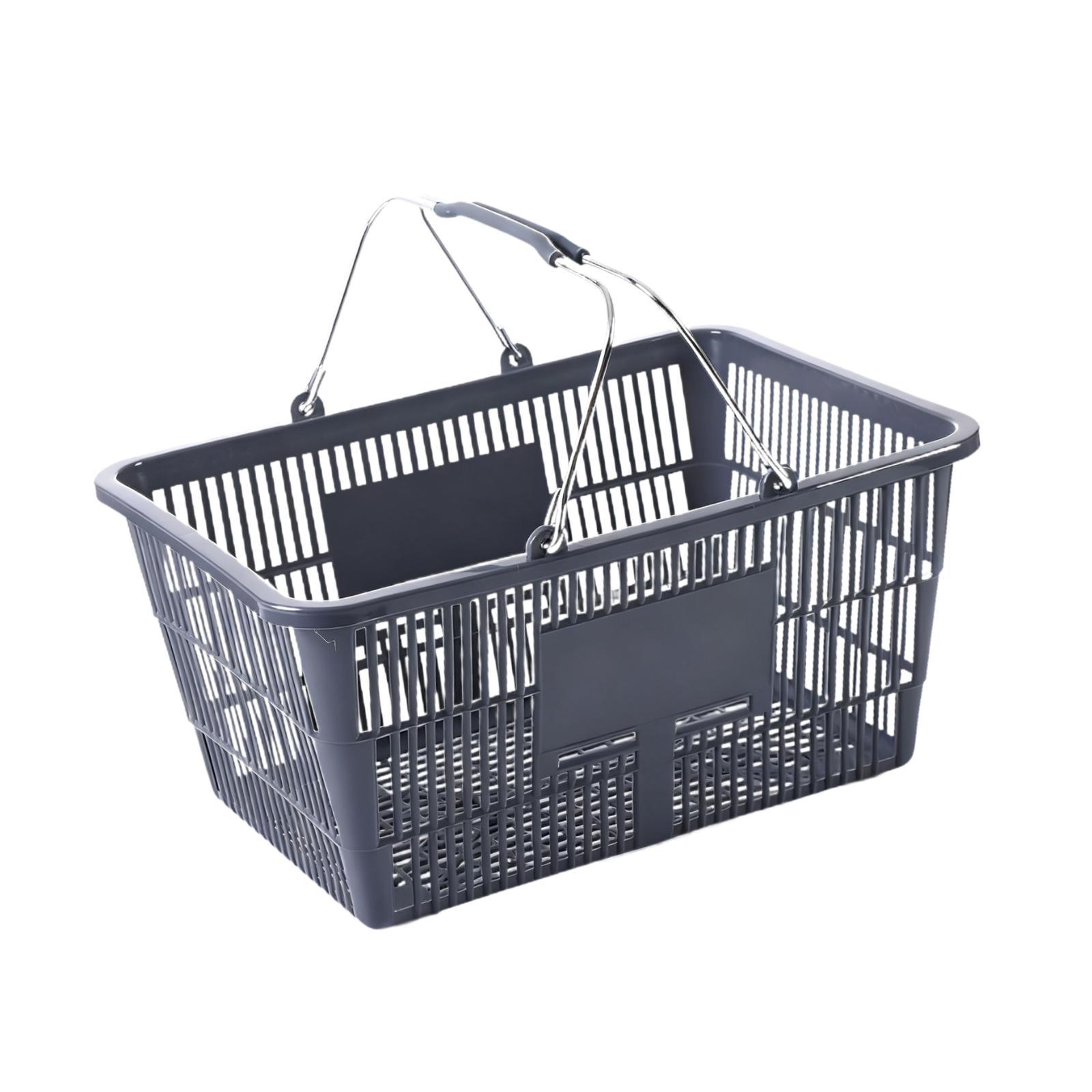 Bothyi - Cesta De La Compra Multifunción De Mano Con Asa Para Frutas, Juguetes Y Cosméticos, Color Gris