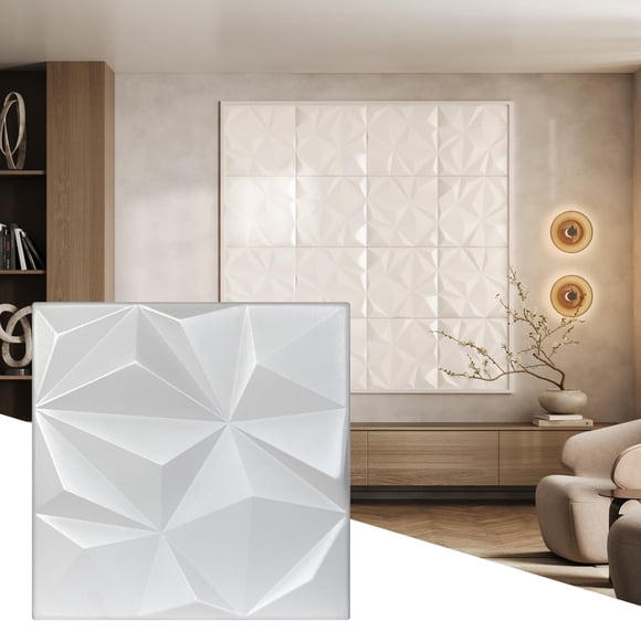 Paneles de pared Wall!Supply Pack de 12 - Blanco 50x50x0,8 cm
