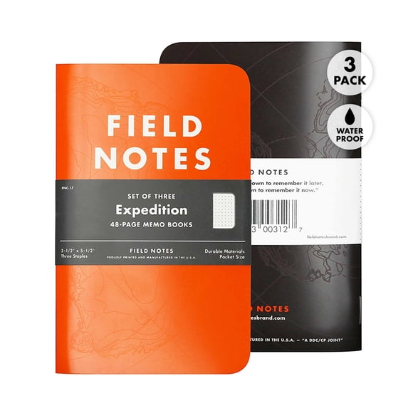 Paquete de 3 cuadernos impermeables Field Notes Edición Expedición