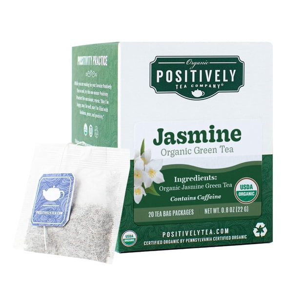 Té Verde Orgánico De Jazmín Positively Tea Company 20 Bolsas