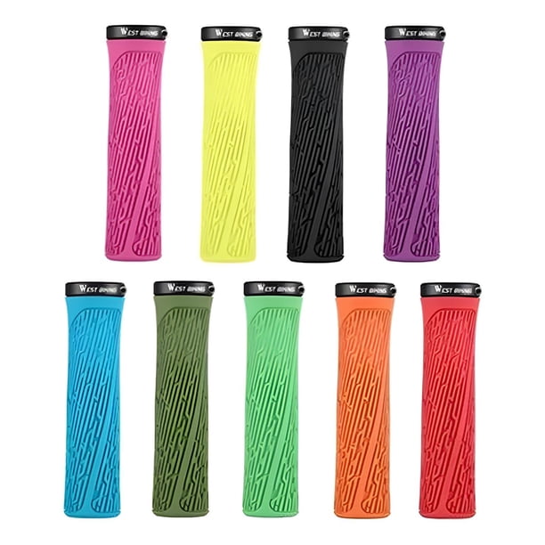 Puños West Biking C/ Lock Bicicleta Mtb Bmx Grips Empuñadura verde claro