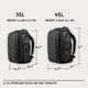 thumbnail image 4 of Mochila de viaje WANDRD TRANSIT 45L expandible y resistente a la intemperie, 4 of 7