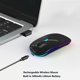thumbnail image 3 of Mouse inalámbrico WREANU de doble modo, recargable, LED, negro, 3 of 7