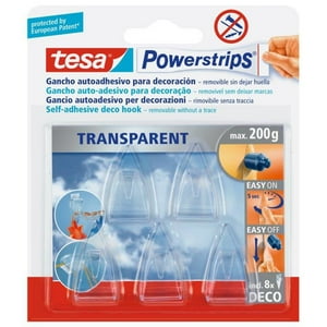 Ganchos Adhesivos Powerstrips Deco Transparentes 5 Un - Tesa