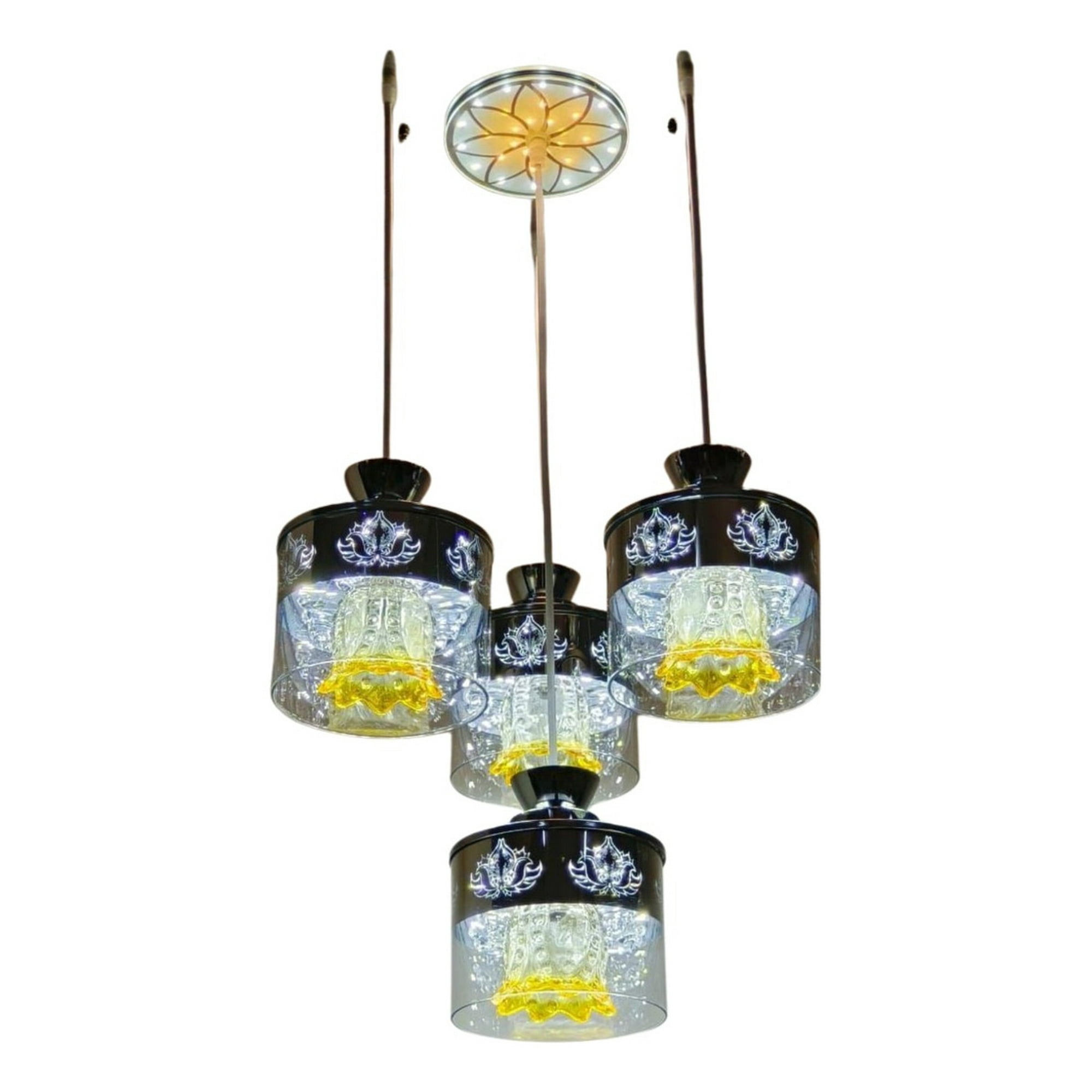 Genérico - Lámpara Colgante Techo Vidrio 4 Luces Cambio Aleatorio Jhn