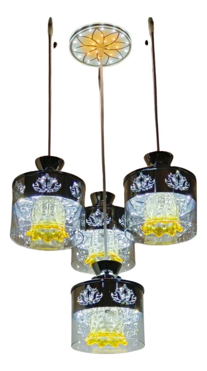 Genérico - Lámpara Colgante Techo Vidrio 4 Luces Cambio Aleatorio Jhn