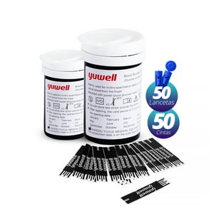 Topmedic - Cintas Reactivas Para Glucómetro Yuwell 582 X50 + X50 Lancetas