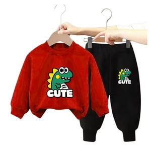 Kivara - Buzo Niño Infantil Algodon Poleron Pantalon Dino Rojo 48
