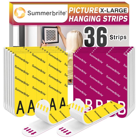 Tiras para colgar cuadros Summerbrite Heavy Duty XL, 18 pares