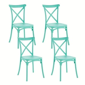 Klik Muebles - Pack De 4 Sillas De Terraza O Comedor Crossback - Menta