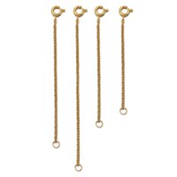 Magideal - Cadena De Extensión Con Cierres De Langosta Cadena De Extensores De Material Acero Inoxidable, Cadena De Cola Para Joyas De Bricolaje Reparación De , Piezas Oro 4 Piezas