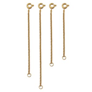 Magideal - Cadena De Extensión Con Cierres De Langosta Cadena De Extensores De Material Acero Inoxidable, Cadena De Cola Para Joyas De Bricolaje Reparación De , Piezas Oro 4 Piezas