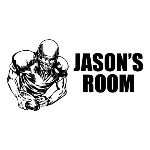 Rienda Libre Graphics - Decomural Custom Name American Football Player Ws-51256