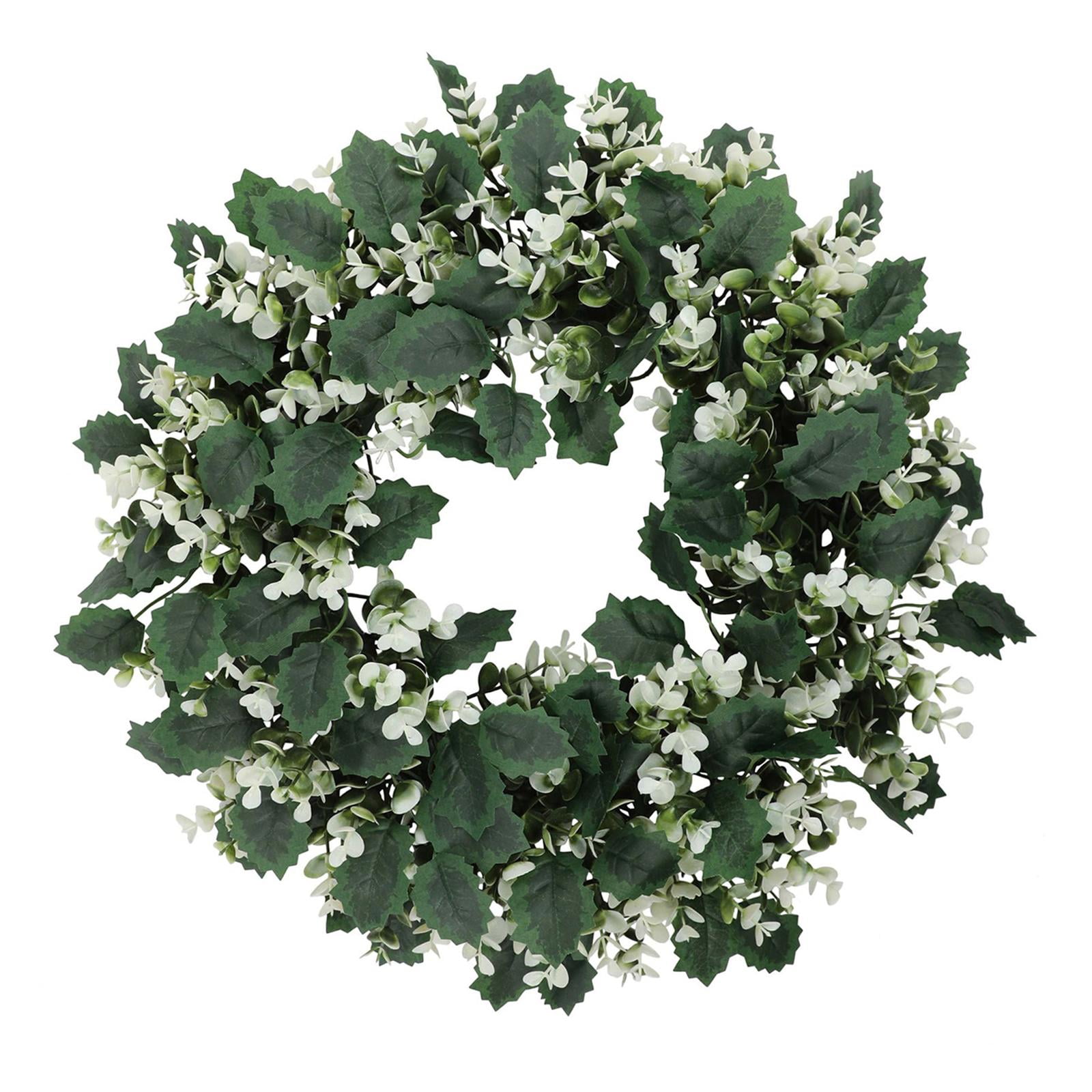 Bothyi - Corona Grande De Hojas Verdes, Corona Navideña Artificial Para Ventana De Patio, Estilo De Boda F