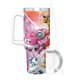 thumbnail image 3 of Super Wings Vaso aislado de acero inoxidable con asa, diseño temático, regalo para familia, amigos y fans; incluye pajita y encaja en el portavasos estándar, 40 oz, 3 of 6