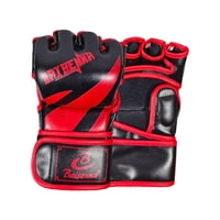 Ioensy - Guantes Mma Medio Dedo Entrenamiento Guantes De Boxeo Envolturas De Mano Guantes De Kick Boxing Negro Rojo