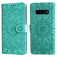 thumbnail image 1 of Funda tipo cartera FOXDOCK para Samsung Galaxy S10 , diseño girasol en relieve, cuero PU, cierre magnético, soporte y tarjetero, 1 of 5