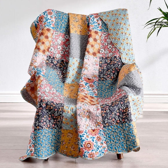 Colcha Greenland Home Carlie Modern Floral de 50 x 60 pulgadas
