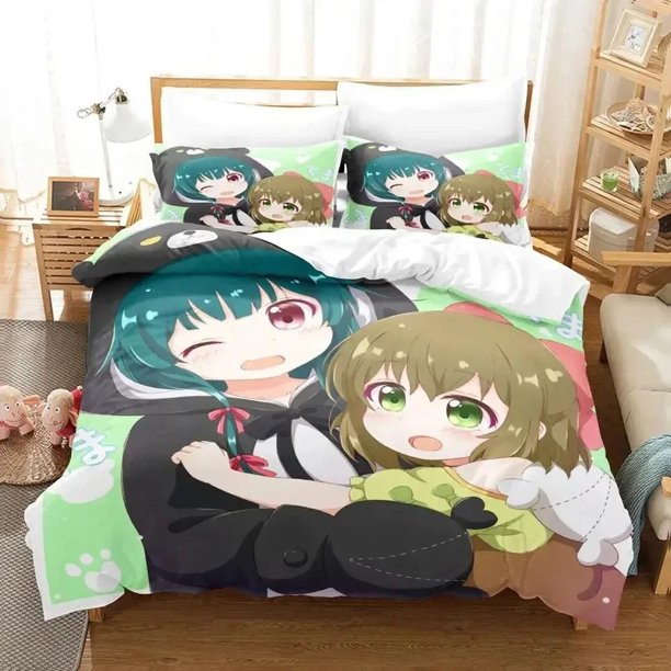 x2188 Bed SheetsAnime Kuma Kuma Kuma Bear Bedding Sets exquisite bed supplies set duvet cover bed comforter set luxury birthday gift 3-Piece Bedding Set (1 Duvet Cover + 2 Pillow Shams) nj2188
