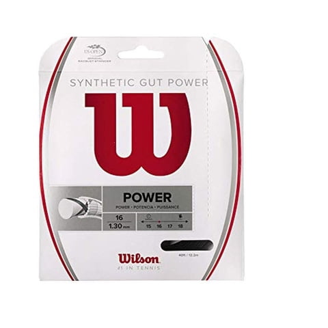 Juego De Cuerdas De Tenis Wilson Synthetic Gut Power De 40 Pies, Color Negro 16