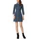 thumbnail image 1 of INSPIRE CHIC Vestido de Mezclilla para Mujer Regreso a Clases Conjunto de Maestra Vestido Camisero de Mezclilla Mini con Botones y Mangas 3/4 L Azul Medio, 1 of 6