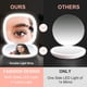 thumbnail image 2 of Espejo de maquillaje Mocado compacto con LED y aumento 1X/10X, blanco, 2 of 8