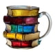 thumbnail image 3 of Taza De Café Con Libros Apilados, Taza Con Libro Pintado Para Miembros Del Club De Lectura De Escritores, 3 of 5
