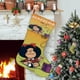 thumbnail image 1 of Mafalda Tema: Calcetines de Navidad, fino lino blanco para colgar en escaleras y chimenea, decoración navideña para el hogar, regalo de Navidad. 45cm × 32cm, 1 of 5