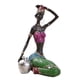 thumbnail image 3 of Estatua De Colección Escultura Resina Africana Tribal Lady Figurines Plata, 3 of 5