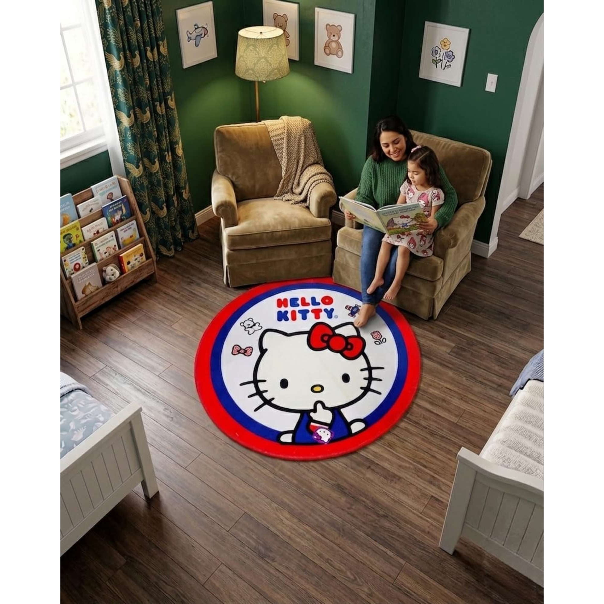 Mylhogar - Alfombra De Juego Para Niños Circular Suave 80cm De Hello Kitty