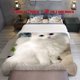 thumbnail image 1 of 3pcs Elegant White Cat with Deep Blue Eyes Themed Bedding Set Duvet Cover and Pillowcases, 1 of 5