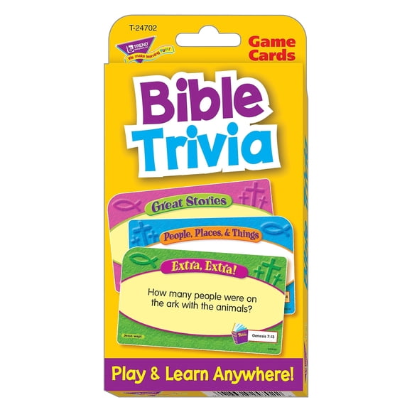 Flash Cards Trend Enterprises Bible Trivia 56 tarjetas de 6 a 12 años