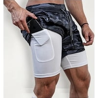 Oem - Short Gimnasio Hombre Con Calza Y Bolsillo Para Celular Gris Oscuro L